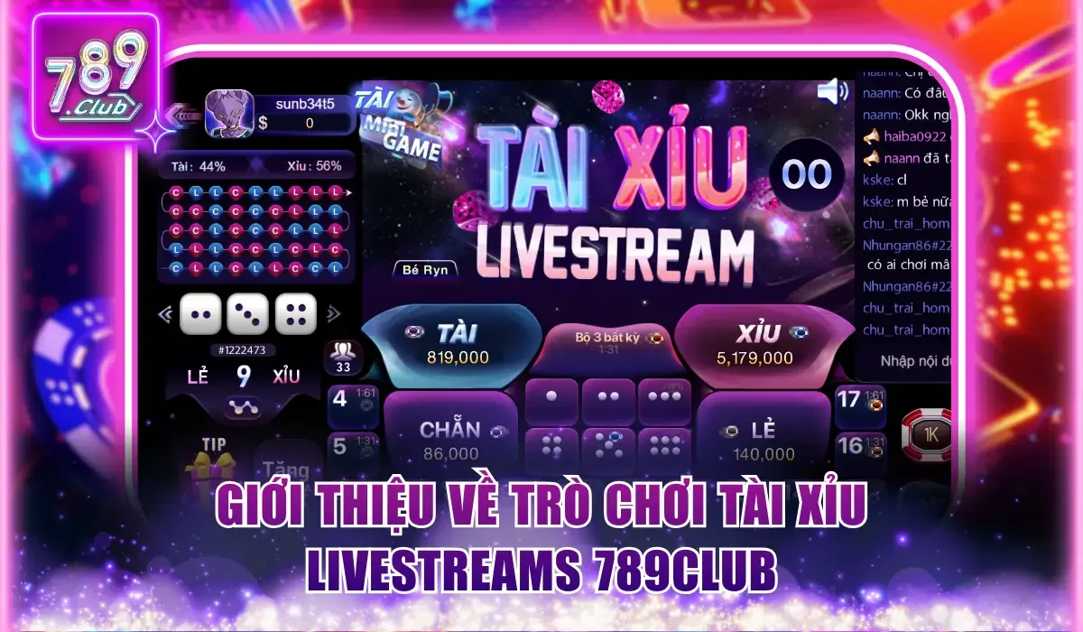 Giới thiệu về trò chơi Tài xỉu livestreams 789Club